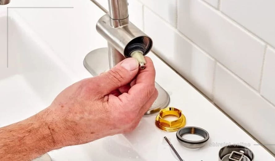 مراحل چکه گیری شیرآلات اهرمی توالت و حمام